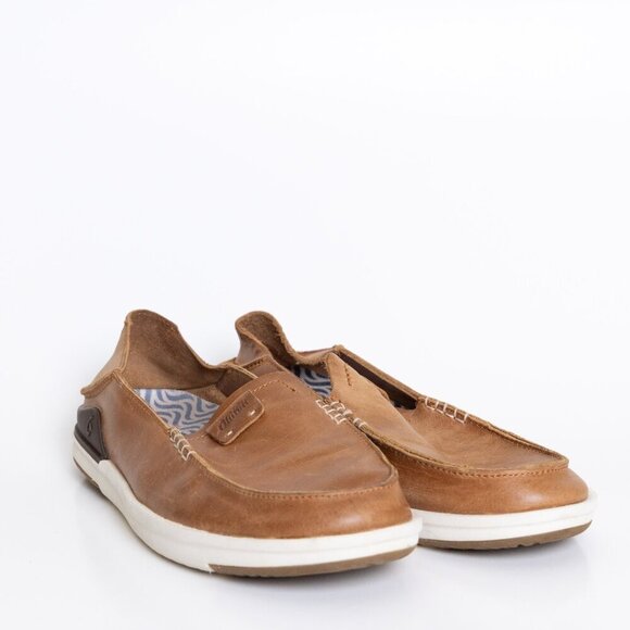Olukai Kakaha Leather Loafer Brown Fox Slip On - Picture 5 of 16
